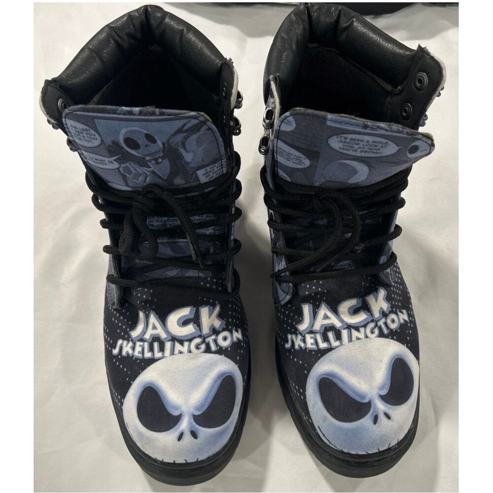 Jack Skellington Combat Style Boots Y2K Nightmare Before Christmas Sz: 9
